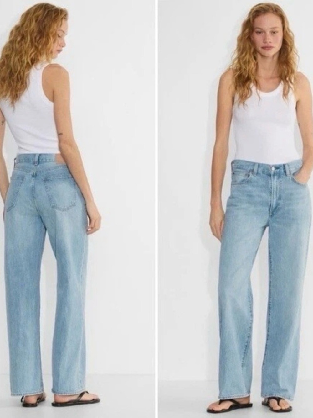 Denim Forum Light Blue Wide Leg Jeans
